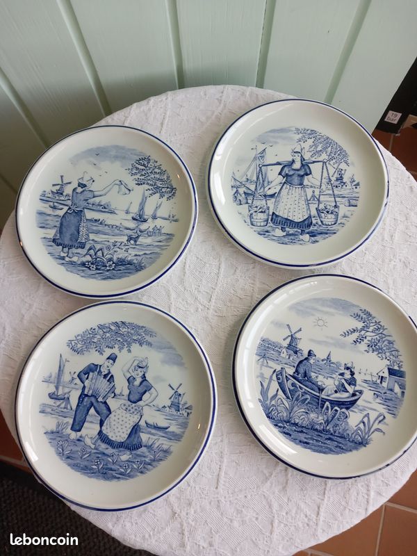 Assiettes à Pain " décor de Delft " par Boch lot de 4 (image 2)