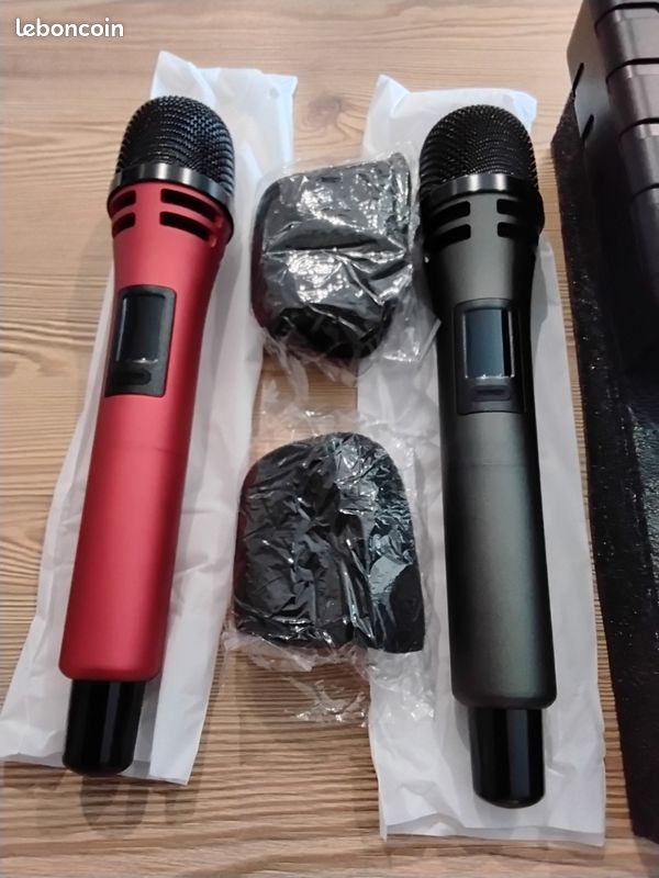 Système Micro Sans Fil WOODBRASS 2 Micros UHF - Karaoké, Animation, Conférence Pro