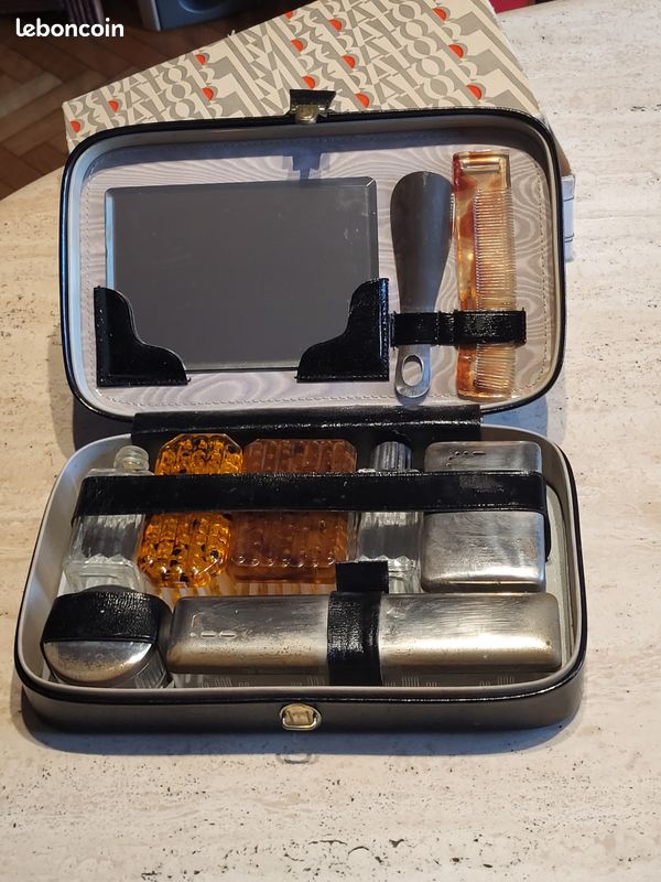 Mallette De Toilette Homme Vintage - Coffret De Voyage Ancien - Trousse De Toilette Rétro