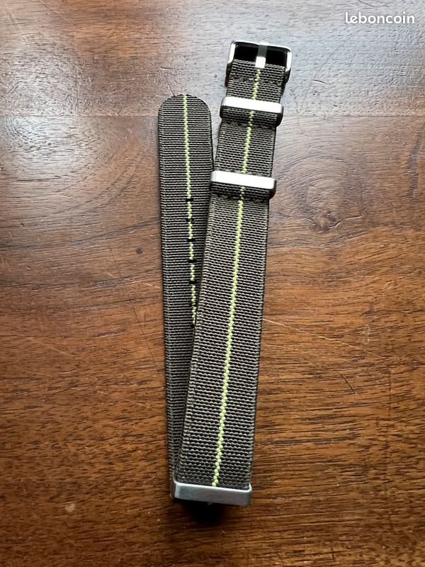 Bracelet Montre NATO Nylon 18mm Vert - Neuf, Classique, Fabrication France