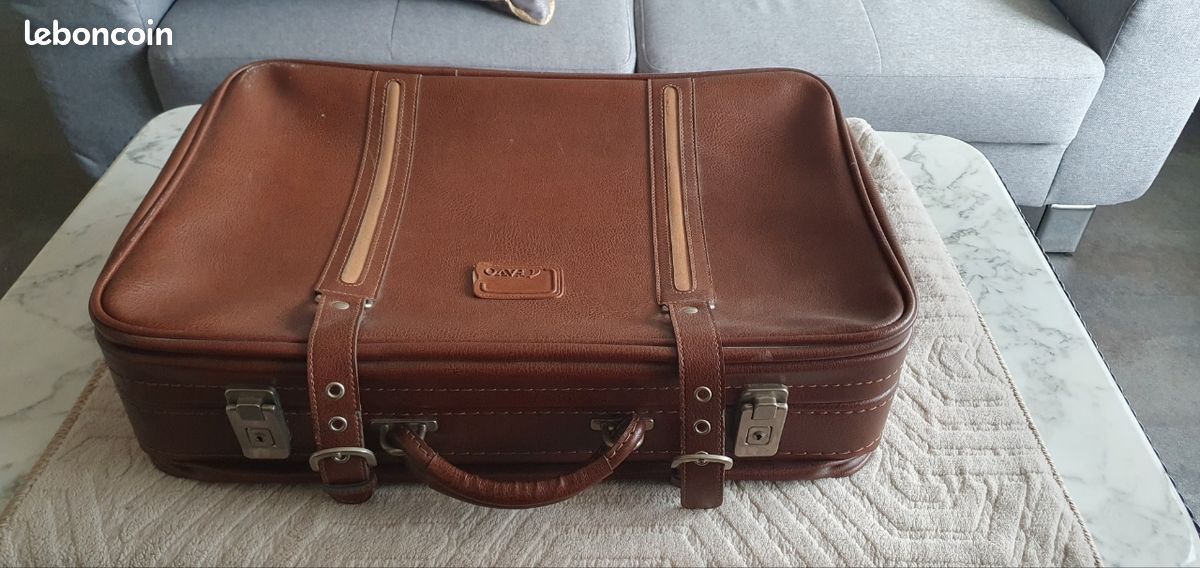 Sac De Voyage Cabine FAVO Vintage Simili Cuir Bordeaux (France)