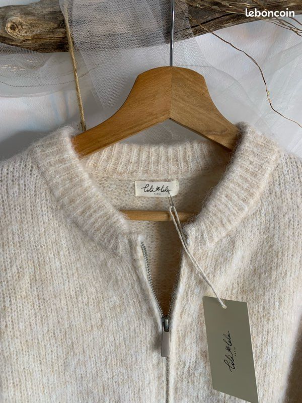 Gilet zippé beige Lili Lala Vêtements