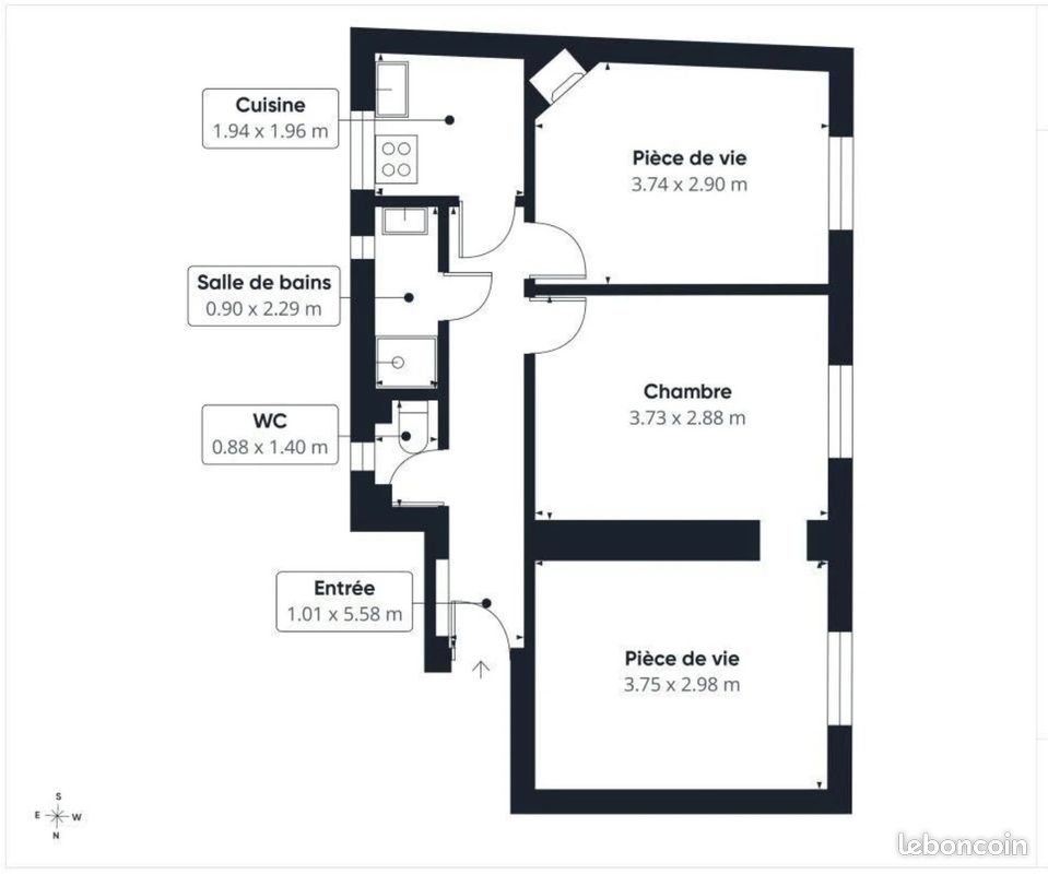Appartement 3 pièces 45 m² · à Meudon · 45 m² · 285 000 €
