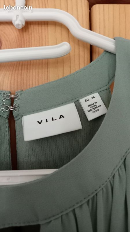 Robe longue vert sauge élégante Vila Vêtements