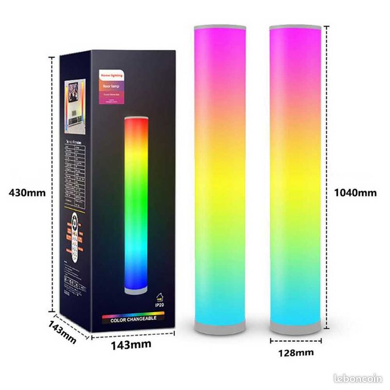 Lampe DECO LED 105cm 4096 couleurs + blanc ajustable (image 1)