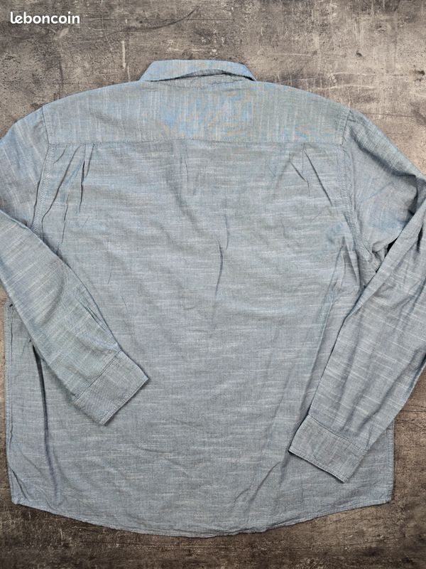 Chemise Wrangler homme en jean léger gris taille XXL – manches longues, denim vintage, western, casual, grande taille, workwear 309 (image 3)