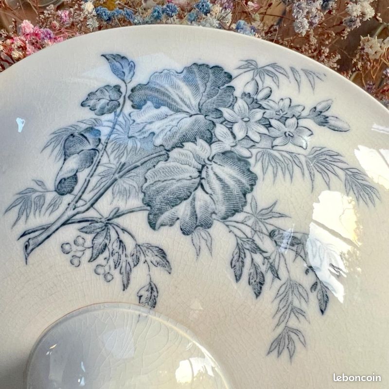 Sublime compotier ancien - Flore Sarreguemines (image 8)