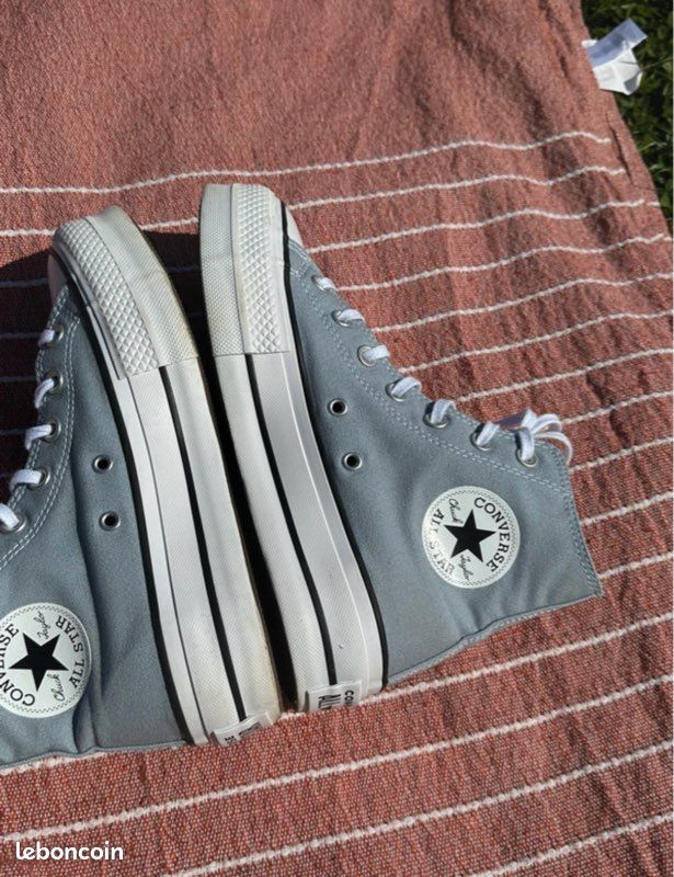 Converse Plateforme Bleu Gris Converse à Plate-forme Gris/bleu