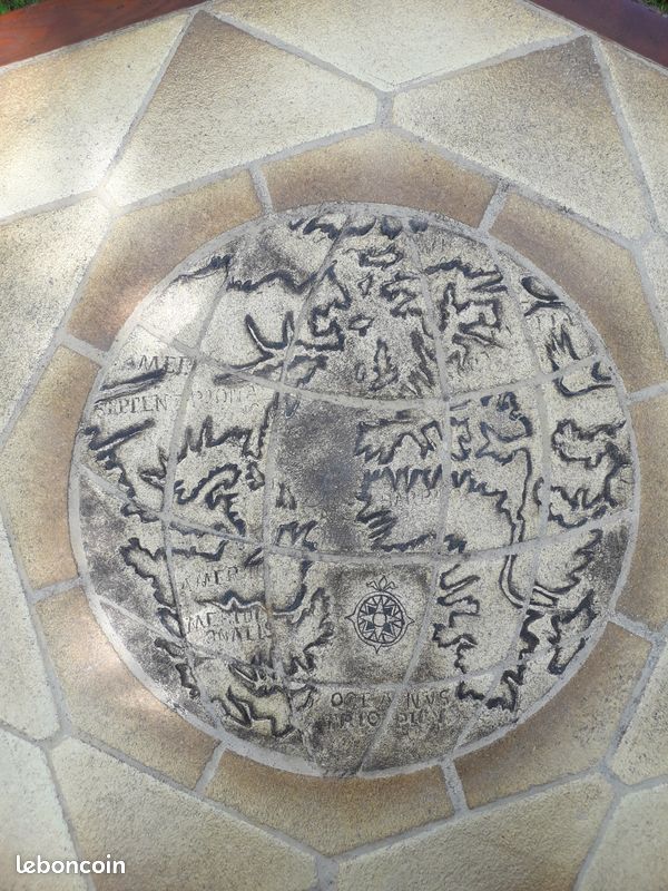 Table basse Planisphere Vallauris signée Barrois - dlg Capron (image 4)