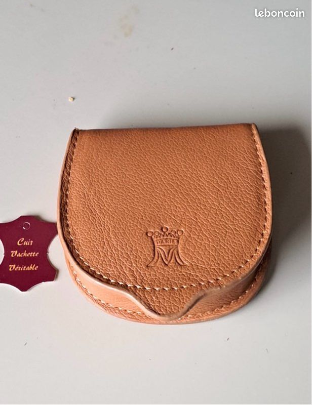 Portefeuille Porte-monnaie SAINT CLAUDE En Cuir Vintage - Marron - Occasion Parfait état