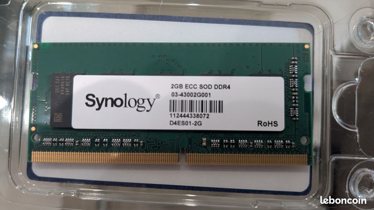 Mémoire RAM Synology 2GB ECC SOD DDR4 – Officielle (image 1)