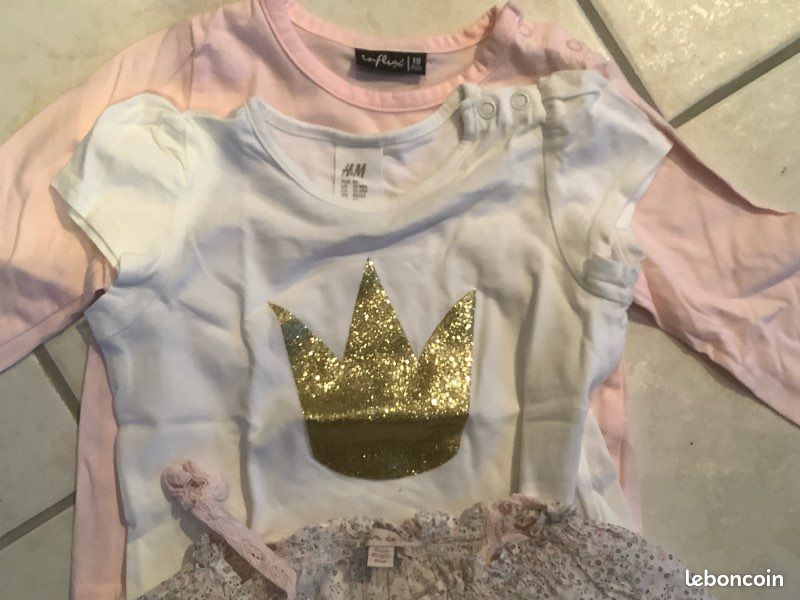 Lot fille été 18-24 mois robe jupe short t-shirt combicourt combinaison Dpam H&M Orchestra (image 5)