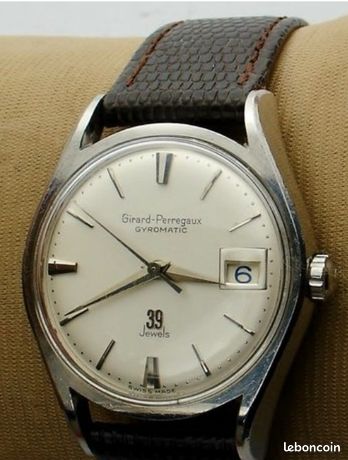 Montre Vintage Girard-Perregaux Années 1950 - Automatique Acier Inoxydable - Cadran Argent Chiffres Arabes