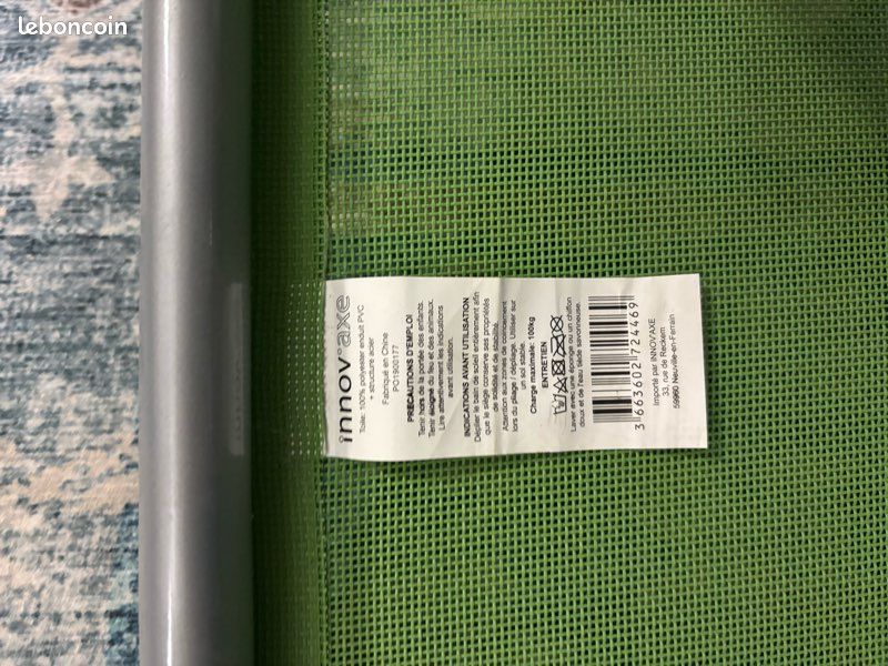 Bain de soleil pliant / Transat vert Innov'Axe - Très bon état (image 4)