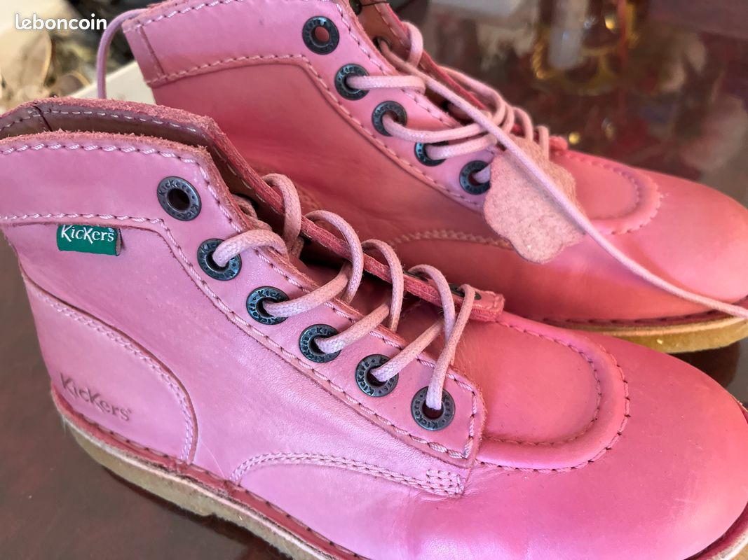 Chaussure Kickers Kickers Femme Rose Bottines Kickers Rose Femme