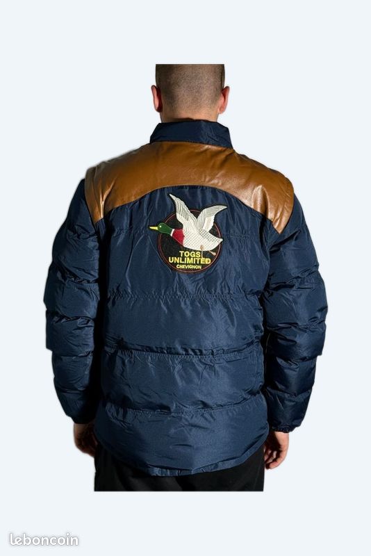 Veste Bomber Chevignon Vintage Cosmos - Taille M, Marine, Style Années 80/90, Occasion En Très Bon état