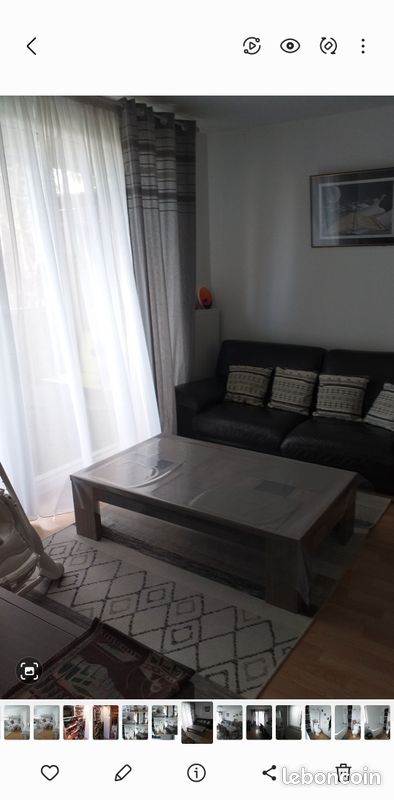 Table basse bois couleur gris taupe, très bon état (image 5)
