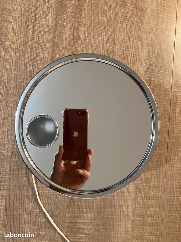 Miroir Rétro Babyliss - Style Années 70-90 - Argenté - Dimensions 33x25 Cm