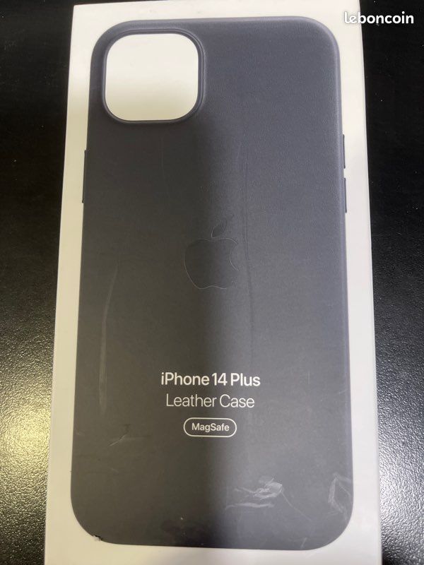 Apple Coque en Cuir avec MagSafe pour iPhone 14 Plus - Minuit (image 1)
