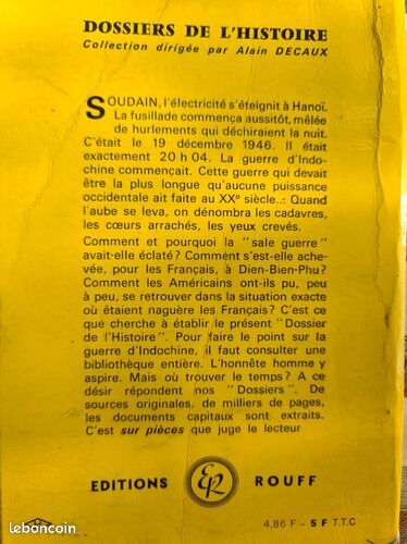 [Livre] La Guerre d'Indochine - Etat correct (image 2)
