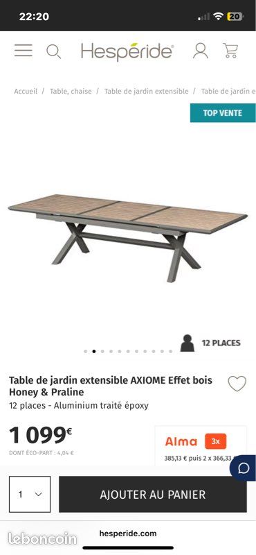 Table de jardin Hesperide (image 2)