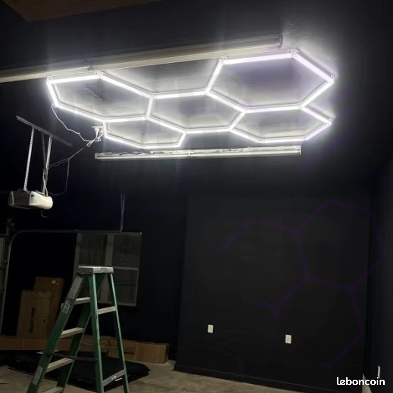 🚗 luminaire led entrepot 🔥+100 modèles💡nid d'abeille couleur blanc froid (image 1)