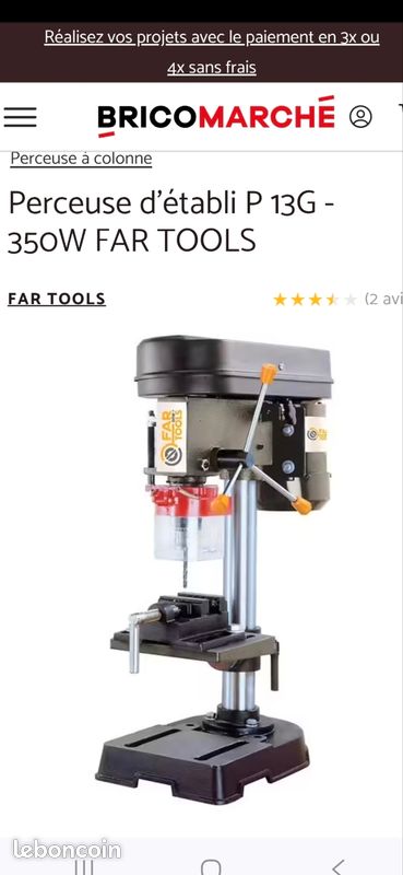 Neuf Perceuse à colonne, Perceuse d'établi P 13G - 350W FAR TOOLS (image 1)