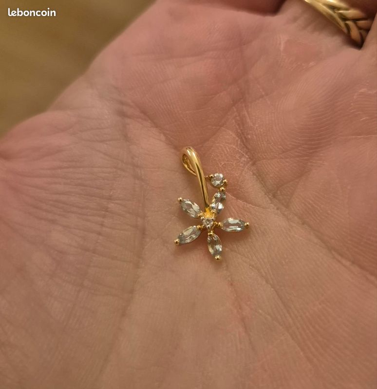 Pendentif Or 18 Carats Avec Topaze Jaune Et Diamants - Bijou Occasion En Or Jaune