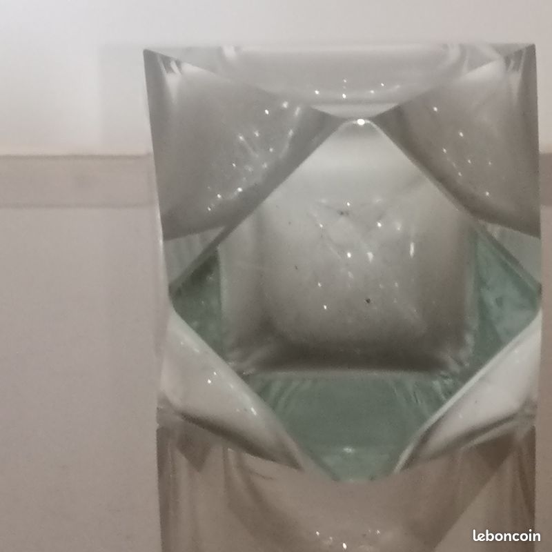Ancien Vase Soliflore Murano Flavio Poli Sommerso Facetté vintage 1960 (image 7)