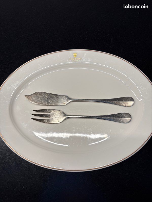 Couverts à Poisson Argent Fouré Art Nouveau Pour 6 Personn