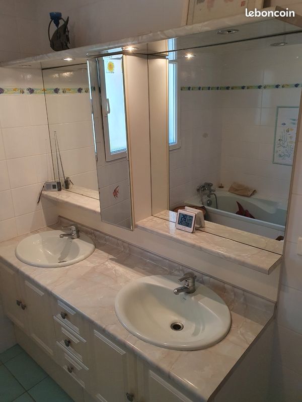 Grand meuble SDB 170 cm – 2 vasques – nombreux rangements (image 3)