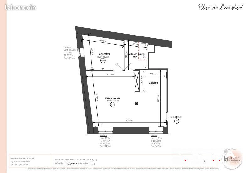 Appartement 2 pièces 45 m² · à Quimper · 45 m² · 59 500 €