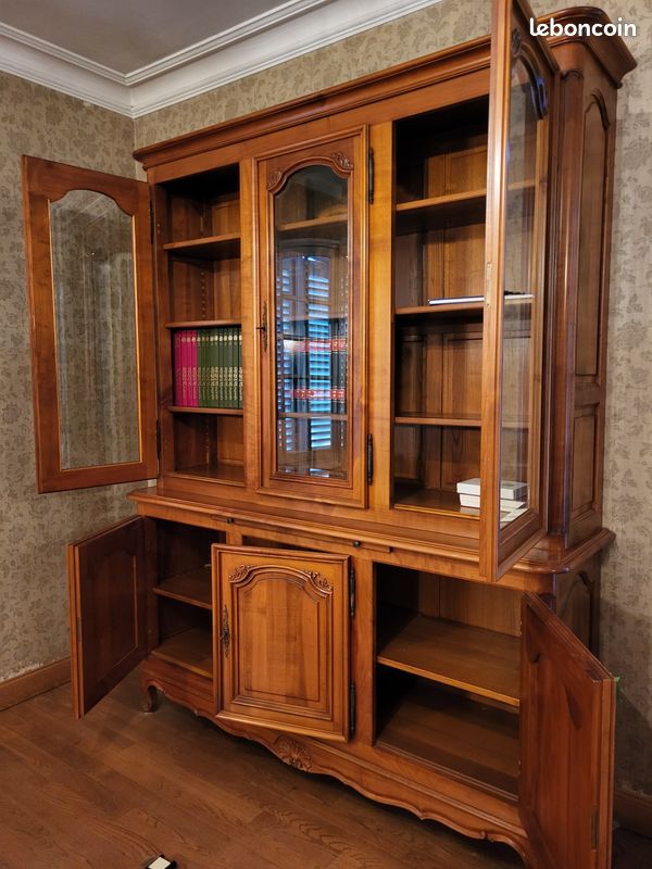 Bibliothèque , merisier, 2 corps, style régence (image 2)
