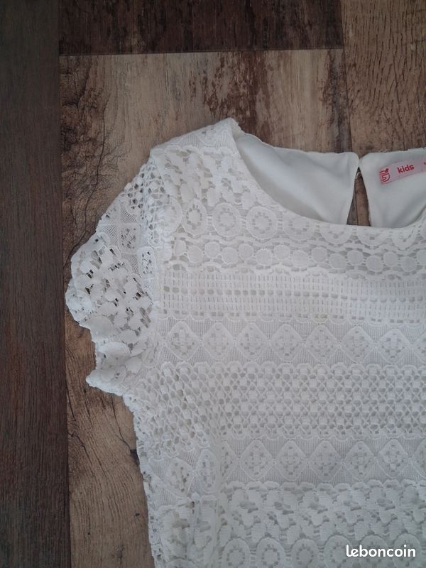Robe blanche avec broderie 10 ans idéale cérémonie (image 3)