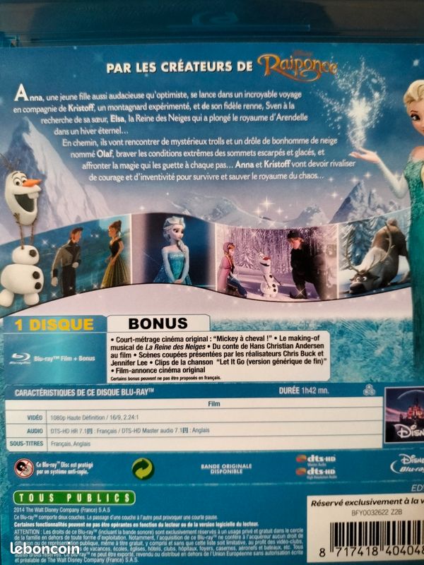 La reine des neiges blu-ray - Walt Disney (image 2)