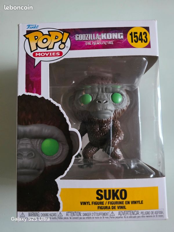 Figurine en vinyle funko pop  movies #1543 de suko issu du film "godzilla x kong 2 - le nouvel empire" sous licence officielle godzilla vs kong dans sa boîte fenêtre, 10cm, 145g. 2024 funko (image 1)