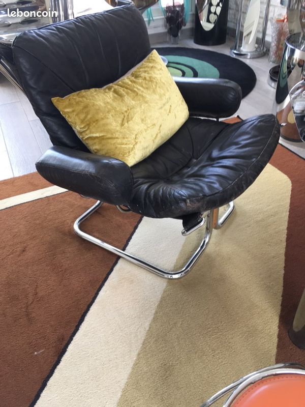 Fauteuil "Wing" en cuir, Harald RELLING, 1980s (image 1)