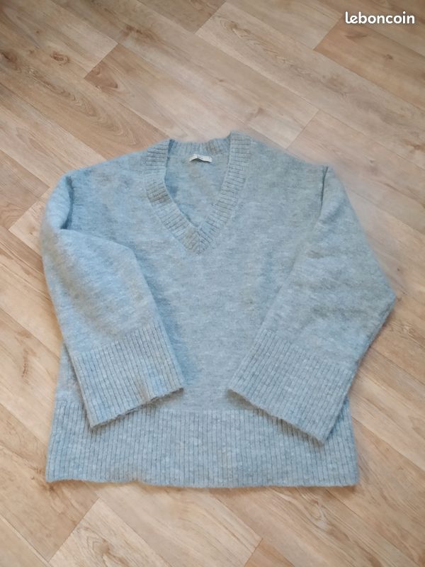 Gina Tricot - Pull en maille avec col et manches longues - Gris moyen