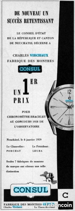 Montre-bracelet Suisse Consul Valentine Pour Femme - Occasion, Vintage
