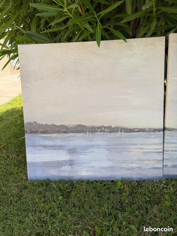 Triptyque IKEA PJÄTTERYD Paul Duncan – paysage marin – 3 toiles 56 x 56 cm (image 2)