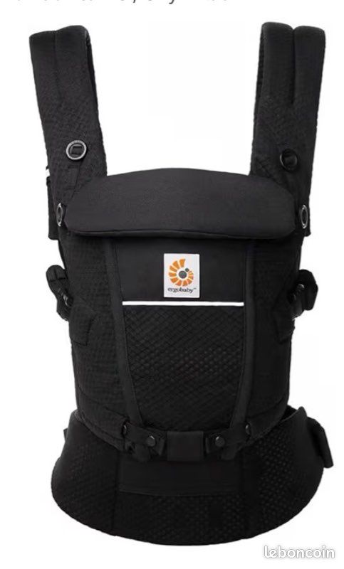 Porte bébé ergobaby: Ergobaby Adapt Baby Carrier for Newborns from Birth, Ergonomic 3 Position SoftFlex Mesh Baby Carrier for Belly and Back Carrier, Onyx Black (image 2)