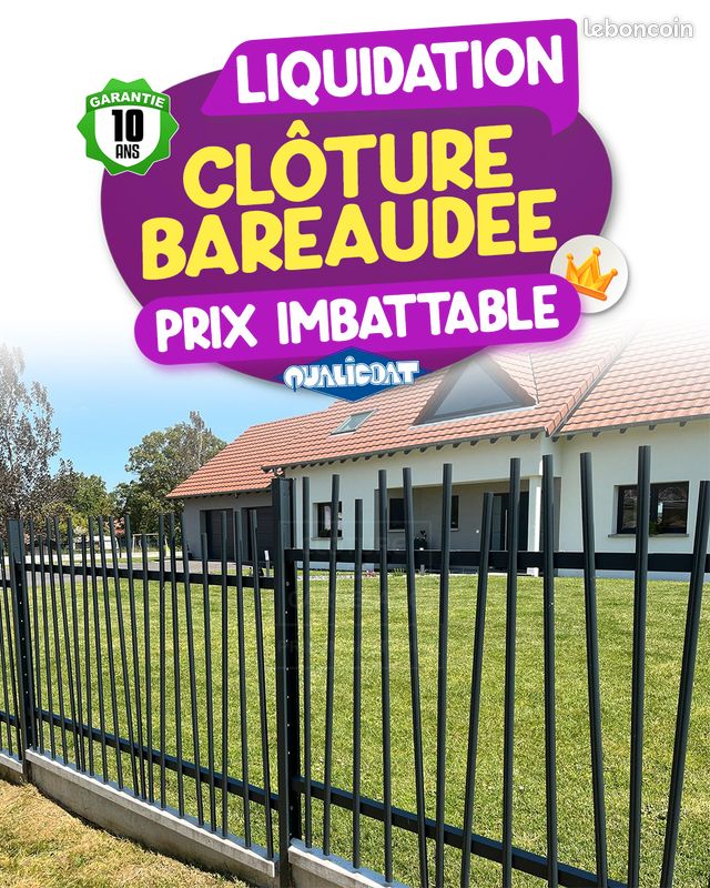 Destockage clôture barreaudage acier galvanisé 📦⚡️ (image 1)