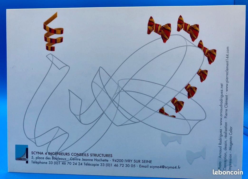 Pierre CLEMENT SCYNA 4 - CARTE DE VOEUX DOUBLE VOLET 2015 SIGNÉE (image 5)