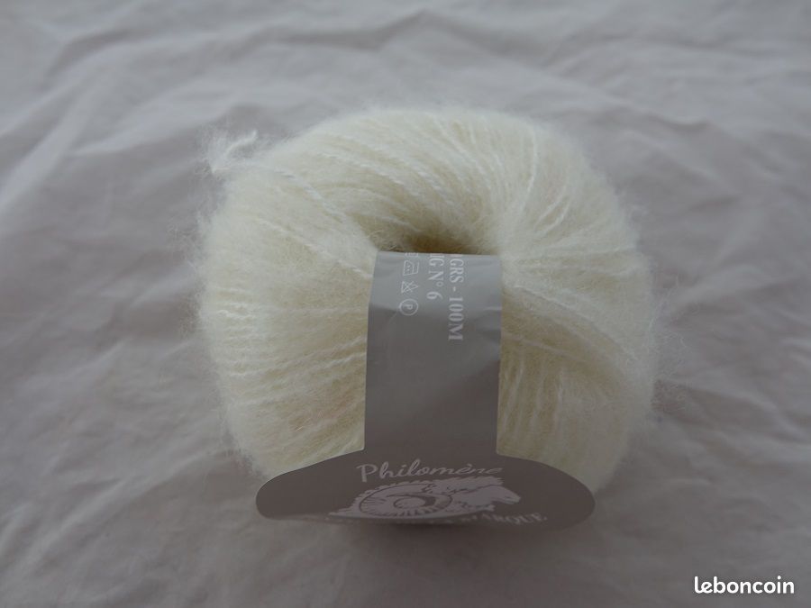 Lot De 10 Pelotes De Laine Mohair Beige - Fabriqué En France, Aiguille 5/6, Pour Tricot/crochet