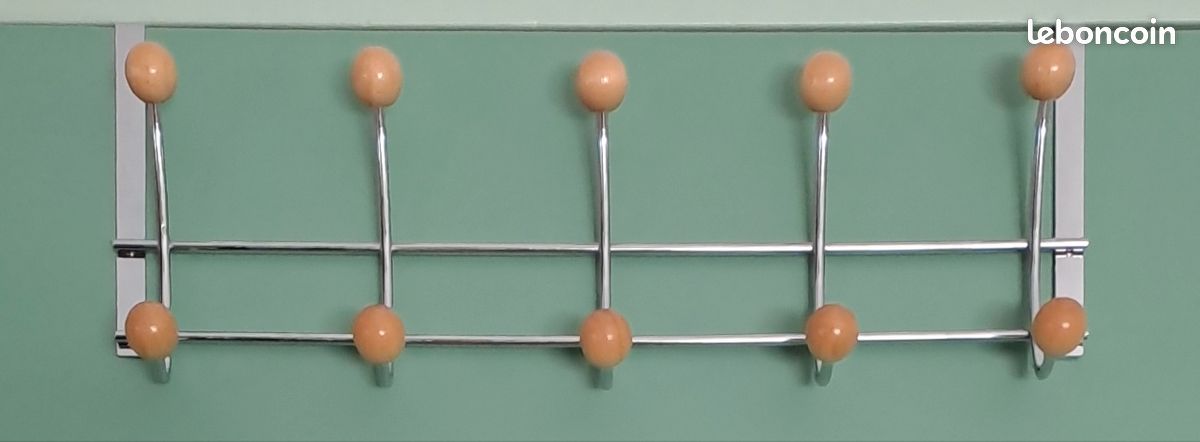 Porte-manteaux à suspendre sur une porte d'épaisseur 4 cm - 10 patères (image 1)