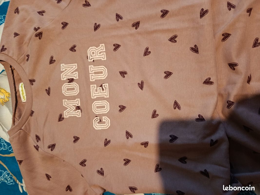 Robe fille 12ans, neuve sans être avec motifs coeur violet , marque Vertbaudet, taille 12ans (image 3)