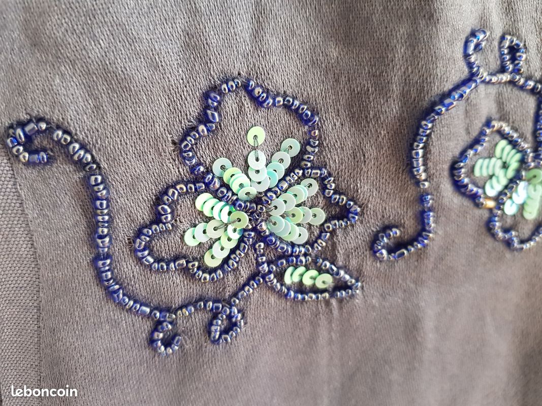Grande étole/écharpe bleue à sequins (image 2)