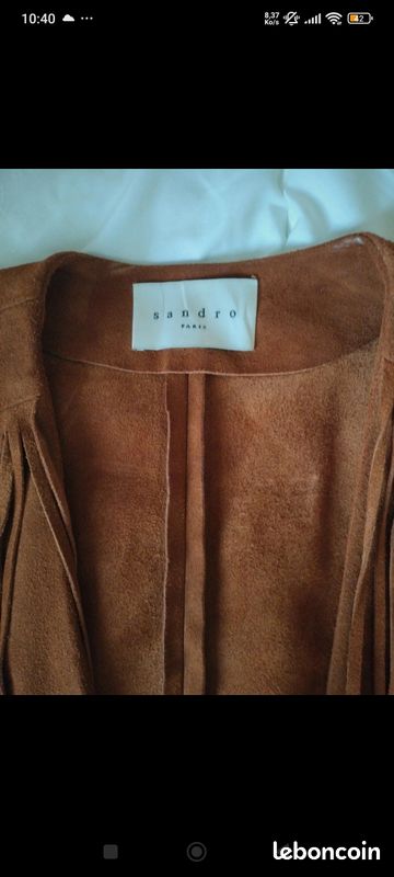 Veste en daim à frange Sandro Paris Vêtements