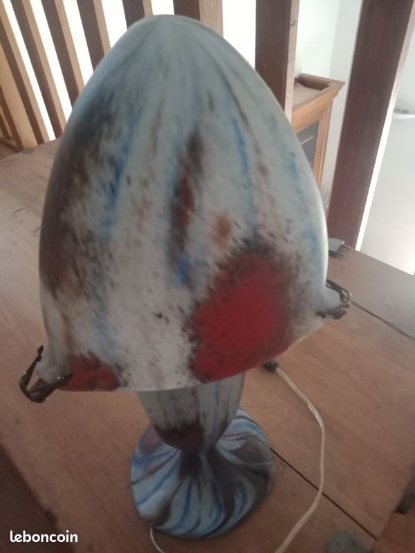 Lampe verre souffle annees 30 (image 3)