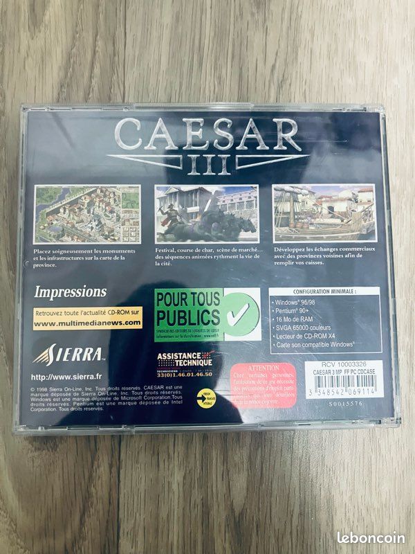Jeu PC Caesar III - Version Française Big Box Sierra, Bon état, Complet